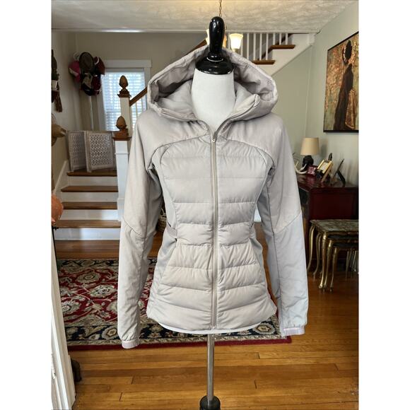 Lululemon Down for it All Puffer Hooded Jacket Womens Size 6 Two Tone Gray S - Picture 11 of 16